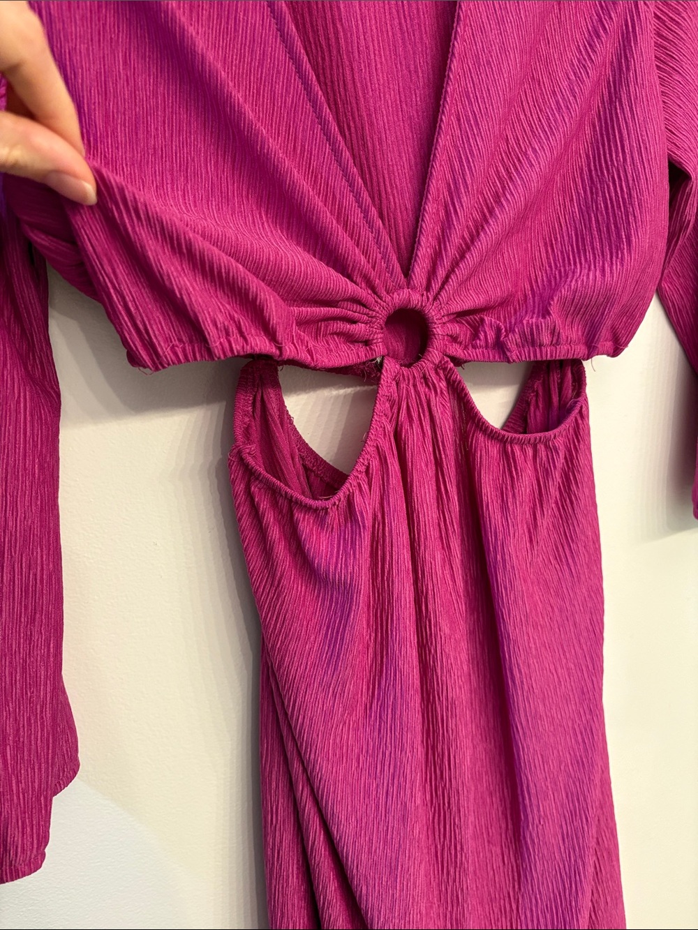 Monteau Fuchsia Cutout Mini Dress - Picture 3 of 5